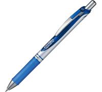 Pentel energel boligrafo de bola retractil - punta 0.7mm - trazo 0.35mm - tinta gel - recargable - grip de agarre - clip de metal - 50% de materiales reciclados - color azul (12 uds)