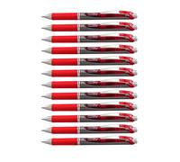 Pentel EnerGel - Lote de 12 bolígrafos de tinta gel retráctil, 1 mm, color rojo
