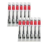 Pentel Energel - Lote de 12 cartuchos de tinta de gel de recambio (1 mm), color rojo