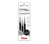 Pentel Recarga LRN5-3A para bolígrafo EnerGel 0.5 Ball = 0,25 mm de grosor, punta de aguja, 3 unidades, color negro