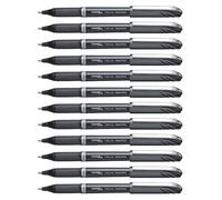 Pentel Energel Plus Bolígrafo de Tinta Gel, Negro, 1.0 mm, Paquete de 12