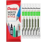 Pentel Energel - Recambio de punta de metal LR7 de 0,7 mm, recambio para bolígrafo BL77/BL57/BL37, paquete de 6 (Verde lima)