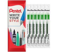 Pentel Energel - Recambio de punta de metal LR7 de 0,7 mm, recambio para bolígrafo BL77/BL57/BL37, paquete de 6 (Verde)