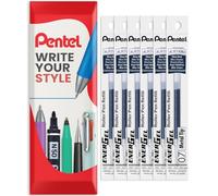 Pentel Energel - Recambio de punta de metal LR7 de 0,7 mm, recambio para bolígrafo BL77/BL57/BL37, paquete de 6 (Azul marino)
