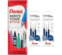 Pentel Energel - Recambio de punta de metal LR7 de 0,7 mm, recambio para bolígrafo BL77/BL57/BL37, paquete de 6 (Azul)