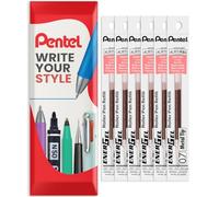 Pentel Energel - Recambio de punta de metal LR7 de 0,7 mm, recambio para bolígrafo BL77/BL57/BL37, paquete de 6 (Rosa coral)