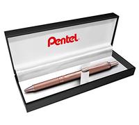 Pentel EnerGel Sterling BL407PG-BOX - Bolígrafo roller de gel líquido, en caja de regalo, carcasa de oro rosa, grosor de trazo 0,35 mm, diámetro de la bola 0,7 mm, tinta negra