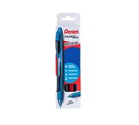 Pentel Energel X BL107 - Bolsa de 4 rollos de tinta de gel retráctil, punta media 0,7 mm, negro, rojo, azul y azul noche