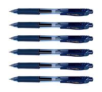 PENTEL ENERGEL X BL107 - Lote de 6 patines de tinta de gel retráctil (0,7 mm), color azul
