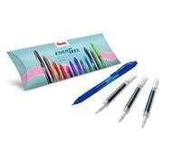 Pentel Energel X BL107, Roller tinta de gel retráctil punta media 0,7 mm, azul, paquete de 1 bolígrafo + 3 recargas LR7