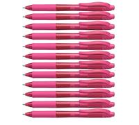 Pentel EnerGel-X - Bolígrafos retráctiles (12 unidades, punta de 0,35 mm), color rosa