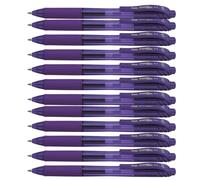 Pentel EnerGel-X - Bolígrafos retráctiles (12 unidades, punta de 0,7 mm), color Morado