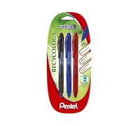 Pentel EnerGel-X - Bolígrafos retráctiles (2 unidades, punta de 0,7 mm), color Rojo-azul-negro