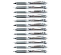 Pentel EnerGel XM BL77 - Bolígrafo de gel (12 unidades), color gris