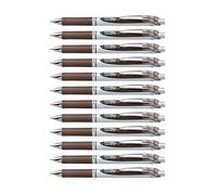 Pentel EnerGel XM BL77 - Bolígrafo de gel (12 unidades), color sepia