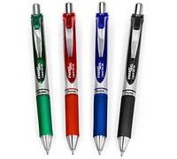 Pentel EnerGel XM BL77 - Bolígrafo retráctil de tinta de gel líquido, 0,7 mm, 54% reciclado, tonos primarios, paquete de 4