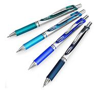 Pentel Energel XM BL77 - Retráctil Liquid Gel Pluma de Tinta - 0.7mm - 54% Reciclada - Azul Tonos - Paquete De 4