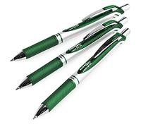 Pentel Energel XM BL77 - Retráctil Liquid Gel Pluma de Tinta - 0.7mm - 54% Reciclada - Bosque Verde - Paquete De 3