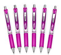 Pentel Energel XM BL77 - Retráctil Liquid Gel Pluma de Tinta - 0.7mm - 54% Reciclada - Magenta - Paquete De 6