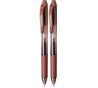 Pentel - EnerGelX Bolígrafo Energel retráctil con punta de bola. Escritura en color marrón. (Paquete de 2)