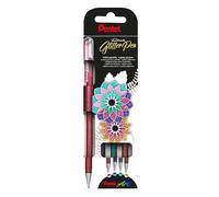Pentel - Estuche 4 unidades del bolígrafo Dual Metallic de tinta de gel y punta de bola, Variedad de colores metálicos brillantes.