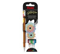 Pentel - Estuche 4 unidades del bolígrafo Dual Metallic de tinta de gel y punta de bola, Variedad de colores metálicos brillantes.