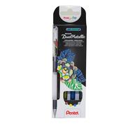 Pentel Bolígrafo Dual Metallic – tinta de gel, punta de bola, colores metálicos – pack 4
