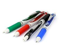 Pentel - Estuche Bolígrafo roller BL77E-4 EnerGel Eco fabricado con 79% materiales reciclados, juego de 4 unidades, negro, rojo, azul y verde