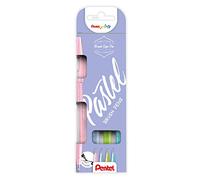 Pentel - Estuche Brush Sign Pen rotulador punta fibra flexible, 4 unidades