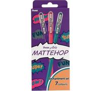 PENTEL ESTUCHE CARTON 7 BOLIGRAFOS MATTEHOP TINTA GEL COL SURTIDOS MATTEHOP