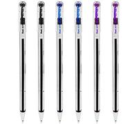 Pentel Excelente bolígrafo BK77 - Bolígrafo de punta de 0,7 mm, punta de 0,25 mm de ancho de línea fina, tinta recargable BK77, paquete de 6 unidades, tinta negra, azul y violeta