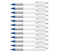 Pentel Floatune Rollerball - Bolígrafo de punta media de 0,8 mm, tinta azul, paquete de 12