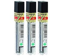 PENTEL Hi-Polymer - Juego de 3 cajas de 12 minas (0,5 mm, 3H)