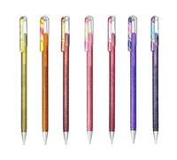 Pentel Hybrid - Bolígrafos de gel líquido K110 Dual Metallic - Juego de 7 tonos cálidos