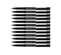 Pentel JM20MB-A - Pluma estilográfica, barril de mármol negro y dorado, tinta negra (paquete de 12)