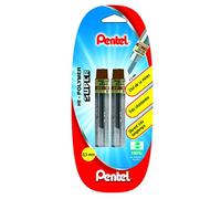 Pentel - Juego de 2 recambios para portaminas HB 0,3 mm con funda gris