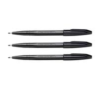 Pentel - Juego de 3 bolígrafos fieltro Sign Pen S 520, negro