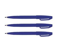 Pentel - Juego de 3 bolígrafos fieltro Sign Pen S 520 PTE Fibra Acrílica 1 mm azul