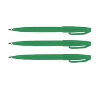 Pentel - Juego de 3 bolígrafos fieltro Sign Pen S 520, verde