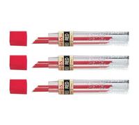 Pentel - Juego de 3 estuches para portaminas (0,5 mm), color rojo