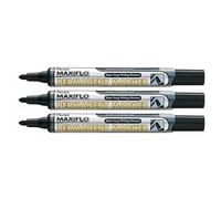 Pentel - Juego de 3 rotuladores permanente Maxiflo NLF50, Negro