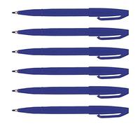 Pentel - Juego de 6 Tinta fieltro Sign Pen S 520 PTE Fibra Acrílica 1 mm azul