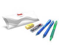 Pentel Juego de escuela/oficina/Smart Working (2 bolas de disparo Wow azules, 1 portaminas Wow de 0,7 mm, 1 tubo de minas de 0,7 mm B, 1 goma)