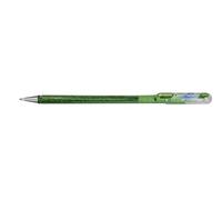 Pentel K110-DMKX Hybrid Dual Metallic - Bolígrafo roller de gel (tinta verde claro/azul metálico y rojo, trazo de 0,5 mm, 12 unidades)