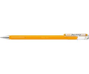 Pentel K110-VF2X Mattehop - Bolígrafo roller de tinta de gel con tinta de alta cobertura en acabado mate, modelo con tapa, 1 unidad, color amarillo y naranja