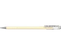 Pentel K110-VHX Mattehop - Bolígrafo roller de tinta de gel (tinta de alta opacidad, acabado mate, modelo con tapa), color marfil