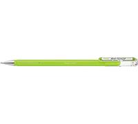 Pentel K110-VKX Mattehop - Bolígrafo roller de tinta de gel con tinta de alta opacidad, acabado mate, modelo con tapa, 1 unidad, color amarillo y verde