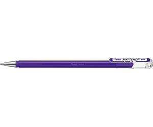 Pentel K110-VVX Mattehop - Bolígrafo roller de tinta de gel con tinta de alta cobertura en acabado mate, modelo con tapa, 1 unidad = 12 unidades, color morado