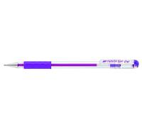 Pentel K116-V Hybrid - Bolígrafo roller de gel, con capuchón, zona de agarre de goma, 12 unidades, color morado