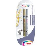 Pentel - Lote de 2 rotuladores permanentes punta fina de oro y plata